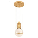 Suspended Drop Glass & Brass LED Pendant Light