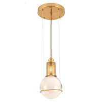 Suspended Drop Glass & Brass LED Pendant Light