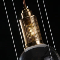 Suspended Drop Glass & Brass LED Pendant Light