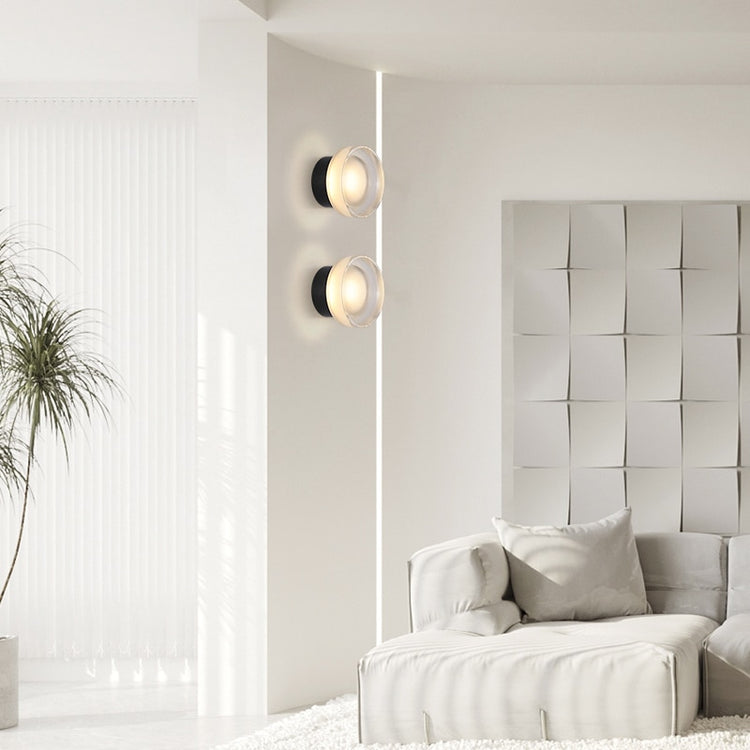 Tap Textured Glass & Metal Wall Lamp