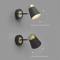 Luxury LED Warm White Light Color in Black and Golden Lamp for Bedroom WallLuxury LED Warm White Light Color in Black and Golden Wall Lamp 