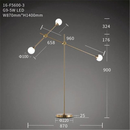 Three Bulb Dynamic Floor Lamp in Brass-Letifly Lights and Decor