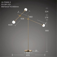 Three Bulb Dynamic Floor Lamp in Brass-Letifly Lights and Decor