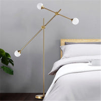 Three Bulb Dynamic Floor Lamp in Brass-Letifly Lights and Decor