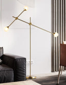 Three Bulb Dynamic Floor Lamp in Brass-Letifly Lights and Decor