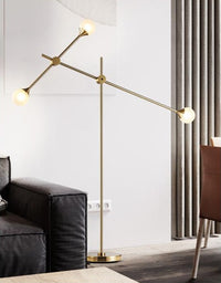 Three Bulb Dynamic Floor Lamp in Brass-Letifly Lights and Decor