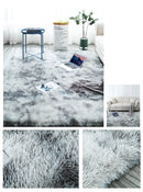 circular polyester tie-dye faux fur rug