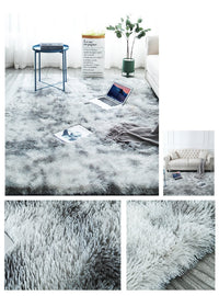 circular polyester tie-dye faux fur rug