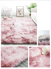 circular polyester tie-dye faux fur rug