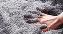 circular polyester tie-dye faux fur rug