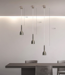 Nickel Silver Pendant Lamp LED Cylindrical Modern Style for Dining or Room Bar