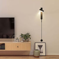 Vertical Rectangle Black Iron Painted Wall Light