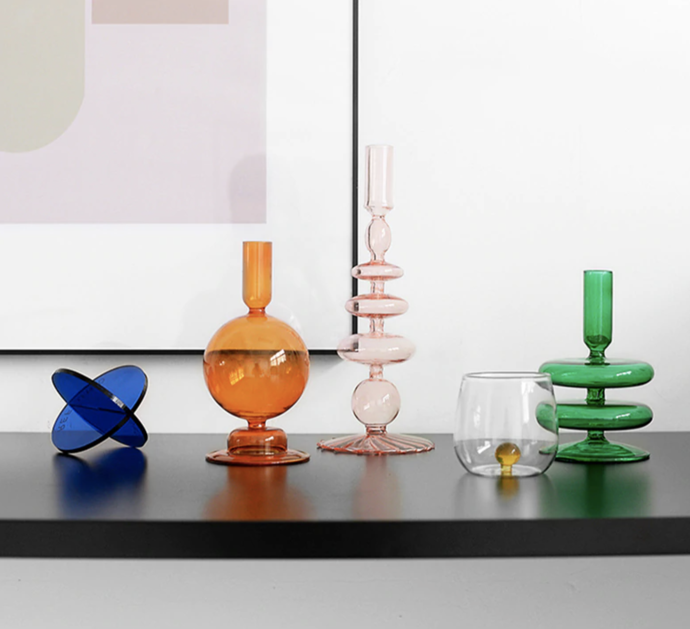 Trampoline Glass Candle Holders - Archive Deals-Letifly Lights and Decor