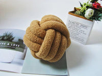 Round Khaki Knot Cushion