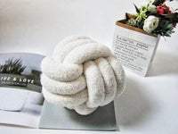 Round White Knot Cushion