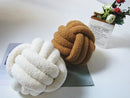 Round Khaki White Knot Cushion