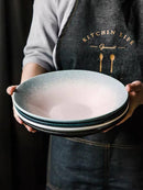 Gradient Stoneware Porcelain Organic Japanese Ceramic Dinnerware for Salad and Soup Bowl