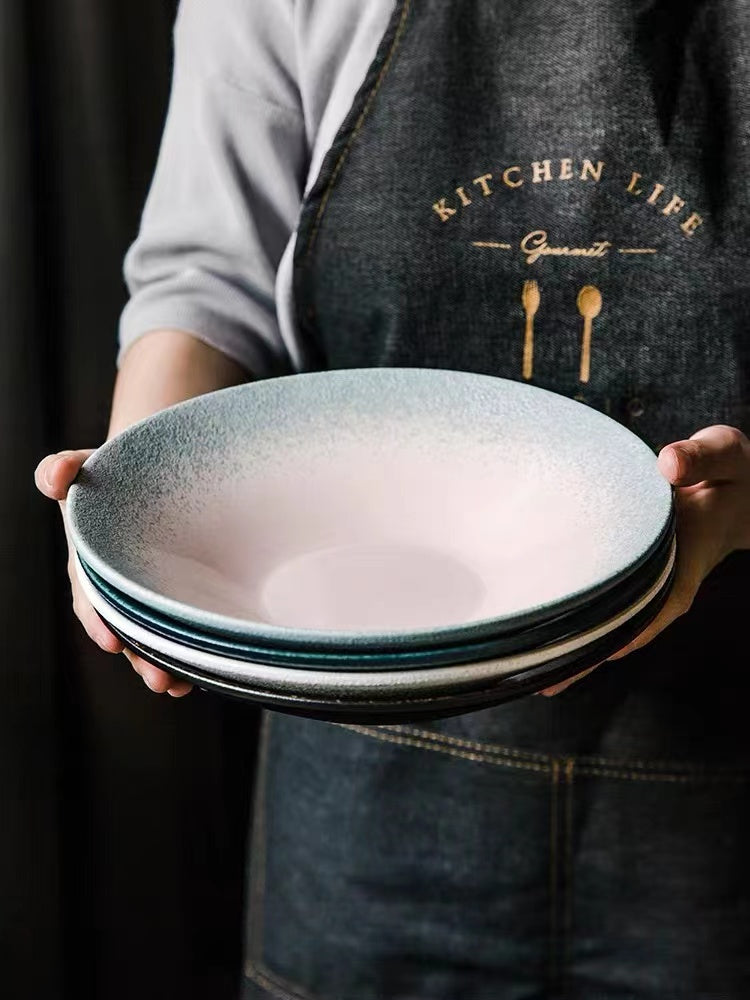 Gradient Stoneware Porcelain Organic Japanese Ceramic Dinnerware for Salad and Soup Bowl