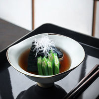 Round Petal Petal Edge Design Japanes Soup Bowl