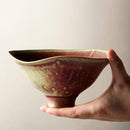 Round Red Petal Petal Edge Design Japanes Soup Bowl