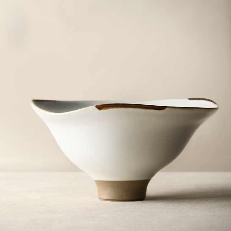 Round Petal Petal Edge Design Japanes Soup Bowl