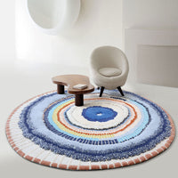 Organic Tufted Persian Wool Round Rug Handmade