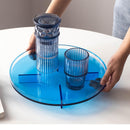 round acylic blue tray