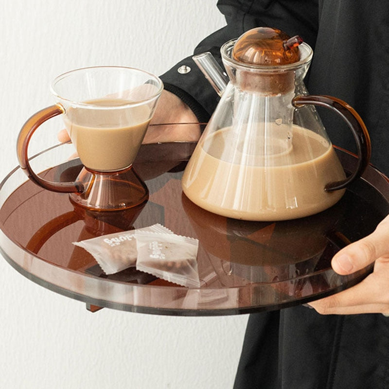 round acylic brown tray