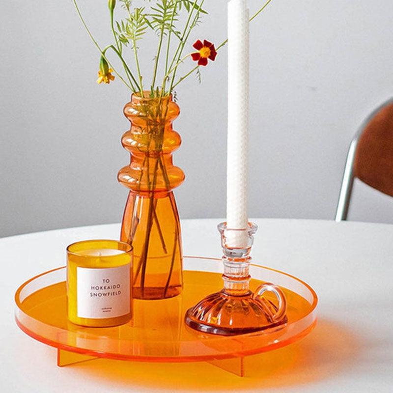 round acylic yellow tray