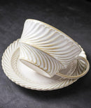 Ceramic Handmade Vintage Leaf Design Cup and Saucer