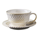Ceramic Handmade Vintage Leaf Design Cup and Saucer