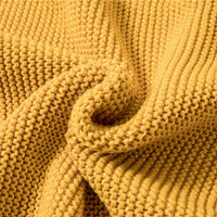 rectangle plaid knitted blanket with tassel