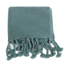 rectangle plaid knitted blanket with tassel