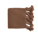 rectangle plaid knitted blanket with tassel