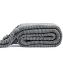 rectangle plaid knitted blanket with tassel