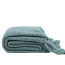 rectangle plaid knitted blanket with tassel