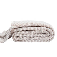 rectangle plaid knitted blanket with tassel
