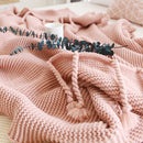 rectangle plaid knitted blanket with tassel