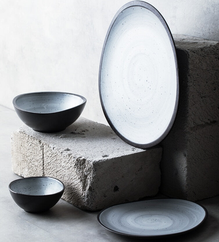Whipped Pebble Bowl & Platter Set-Letifly Lights and Decor
