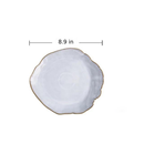 White & Blue Shell Porcelain Plates & Bowls-Letifly Lights and Decor