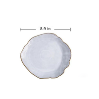 White & Blue Shell Porcelain Plates & Bowls-Letifly Lights and Decor