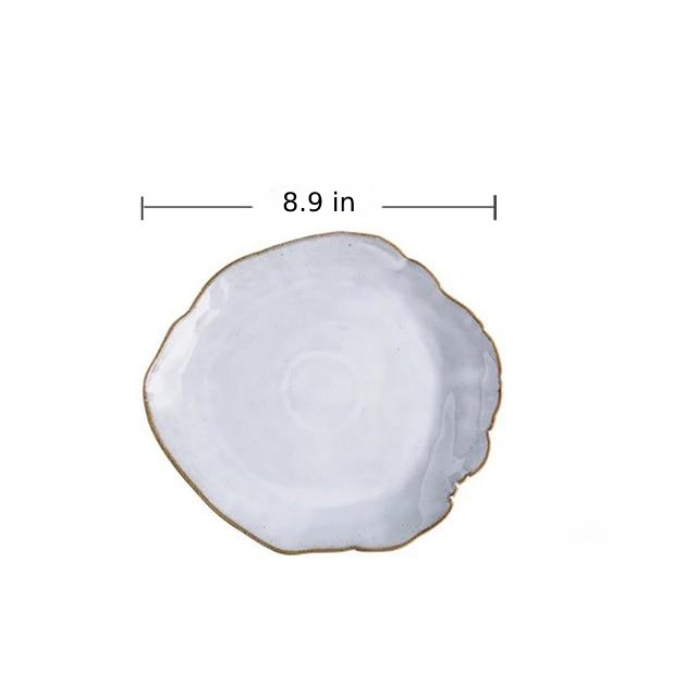 White & Blue Shell Porcelain Plates & Bowls-Letifly Lights and Decor