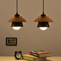 Wood and Metal Layered LED Pendant-Letifly Lights and Decor