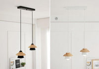 Wood and Metal Layered LED Pendant-Letifly Lights and Decor