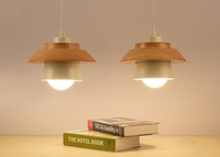 Wood and Metal Layered LED Pendant-Letifly Lights and Decor