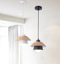 Wood and Metal Layered LED Pendant-Letifly Lights and Decor