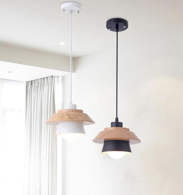 Wood and Metal Layered LED Pendant-Letifly Lights and Decor