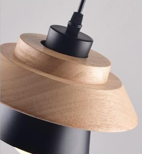 Wood and Metal Layered LED Pendant-Letifly Lights and Decor