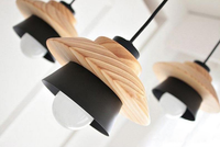 Wood and Metal Layered LED Pendant-Letifly Lights and Decor
