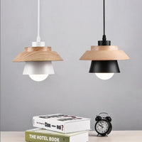 Wood and Metal Layered LED Pendant-Letifly Lights and Decor